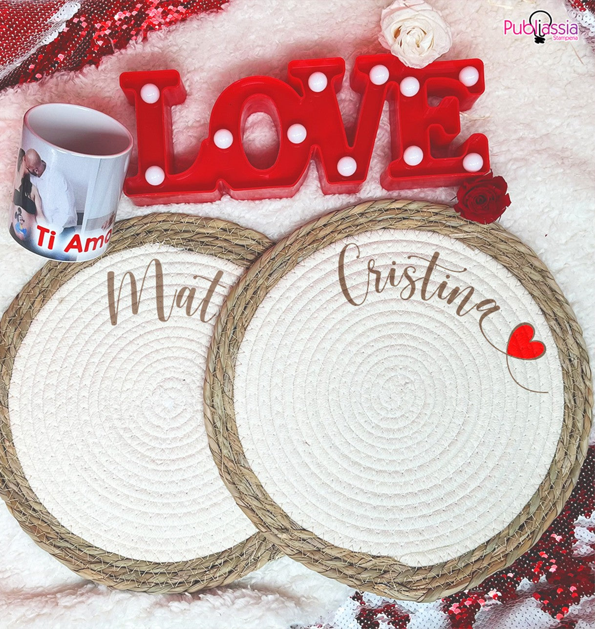 Name - Tovaglietta in vimini personalizzata con nomi