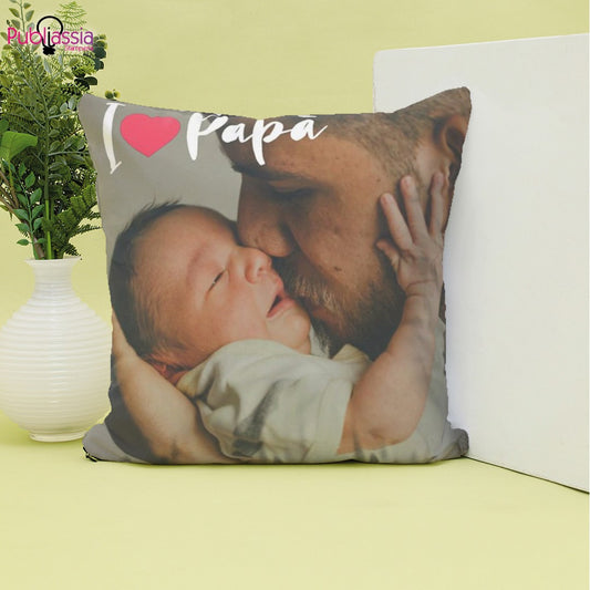 I love papà - Cuscino - personalizzato con foto