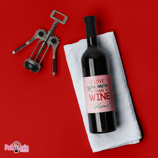 I love wine - Bottiglia di Vino Personalizzata – Idea Regalo San Valentino