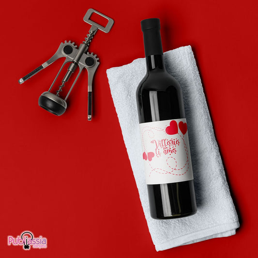 I love you - Bottiglia di Vino Personalizzata – Idea Regalo San Valentino