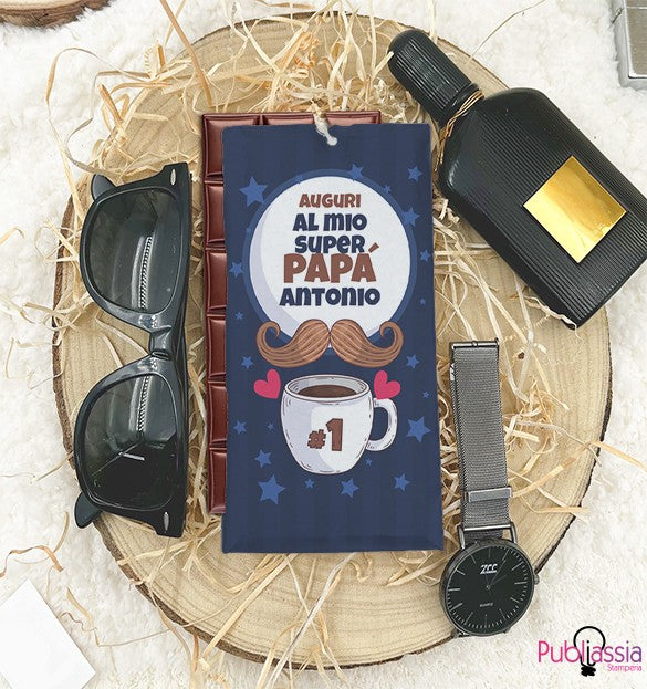 Papà numero 1 - Tavoletta di Cioccolata Personalizzata con nome