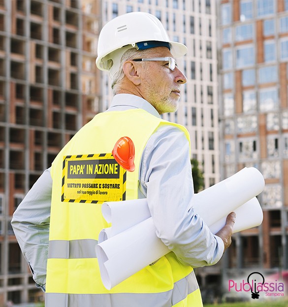 Papà in azione - Giubbotto catarifrangente personalizzato