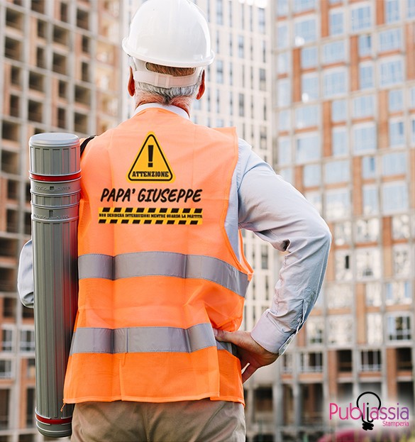 I love Papà - Giubbotto catarifrangente personalizzato con nome