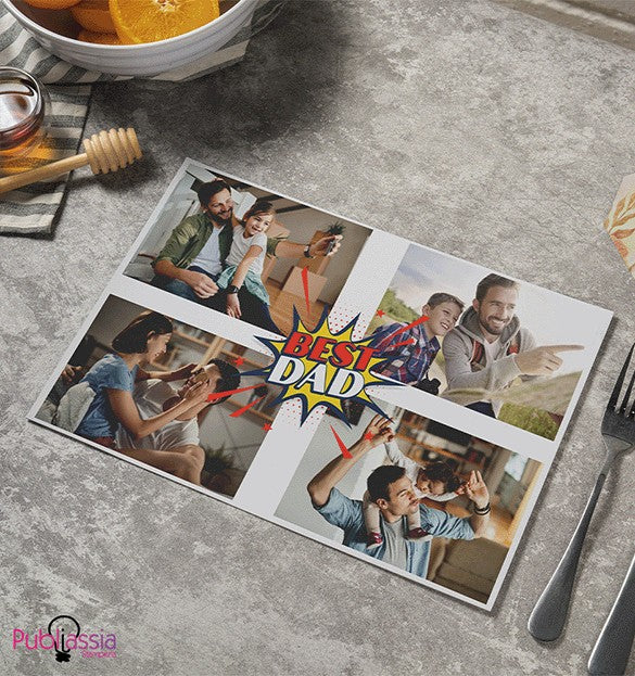 Io e te papà - Tovaglietta in tessuto lavabile - idea regalo festa del papà