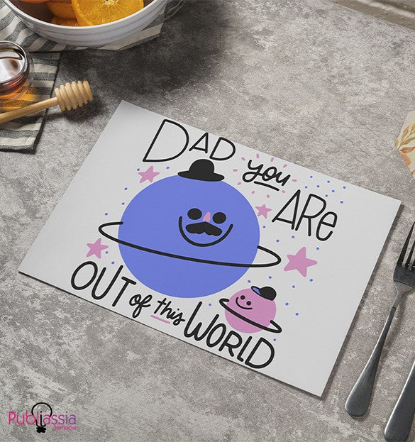 Dad is my world - Tovaglietta in tessuto lavabile - idea regalo festa del papà