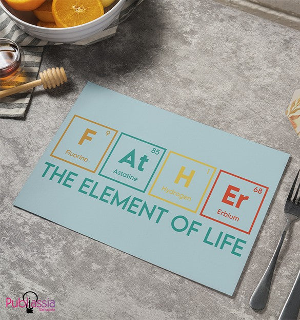 The element of life - Tovaglietta in tessuto lavabile - idea regalo festa del papà