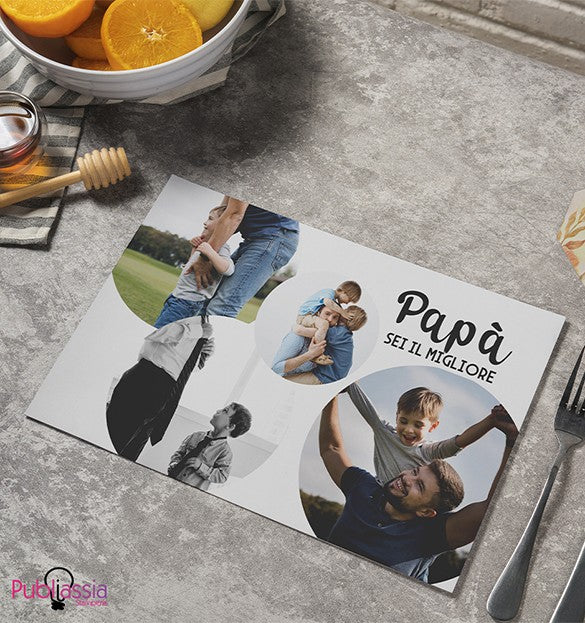 Papà sei il migliore - Tovaglietta in tessuto lavabile - idea regalo festa del papà
