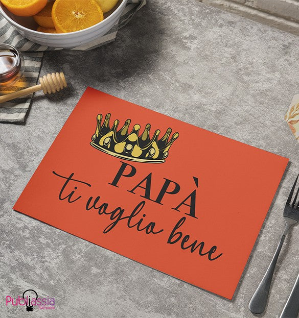 Papà ti voglio bene - Tovaglietta in tessuto lavabile - idea regalo festa del papà