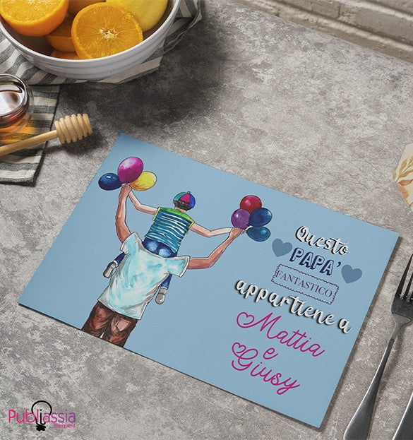 Papà fantastico - Tovaglietta in tessuto lavabile - idea regalo festa del papà