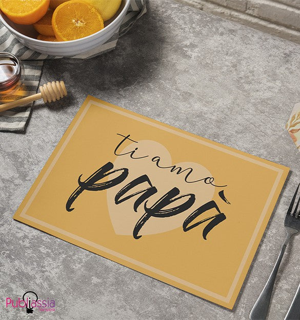 Ti amo Papà - Tovaglietta in tessuto lavabile - idea regalo festa del papà