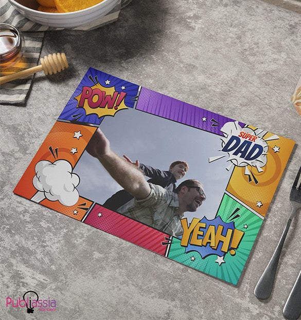 Super Dad - Tovaglietta in tessuto lavabile - idea regalo festa del papà