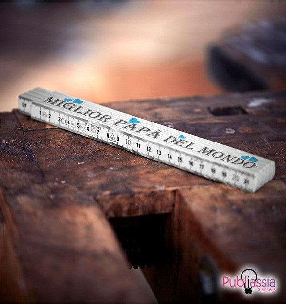 Miglior papà del mondo - Doppio Metro 2mt - idea regalo festa del papà