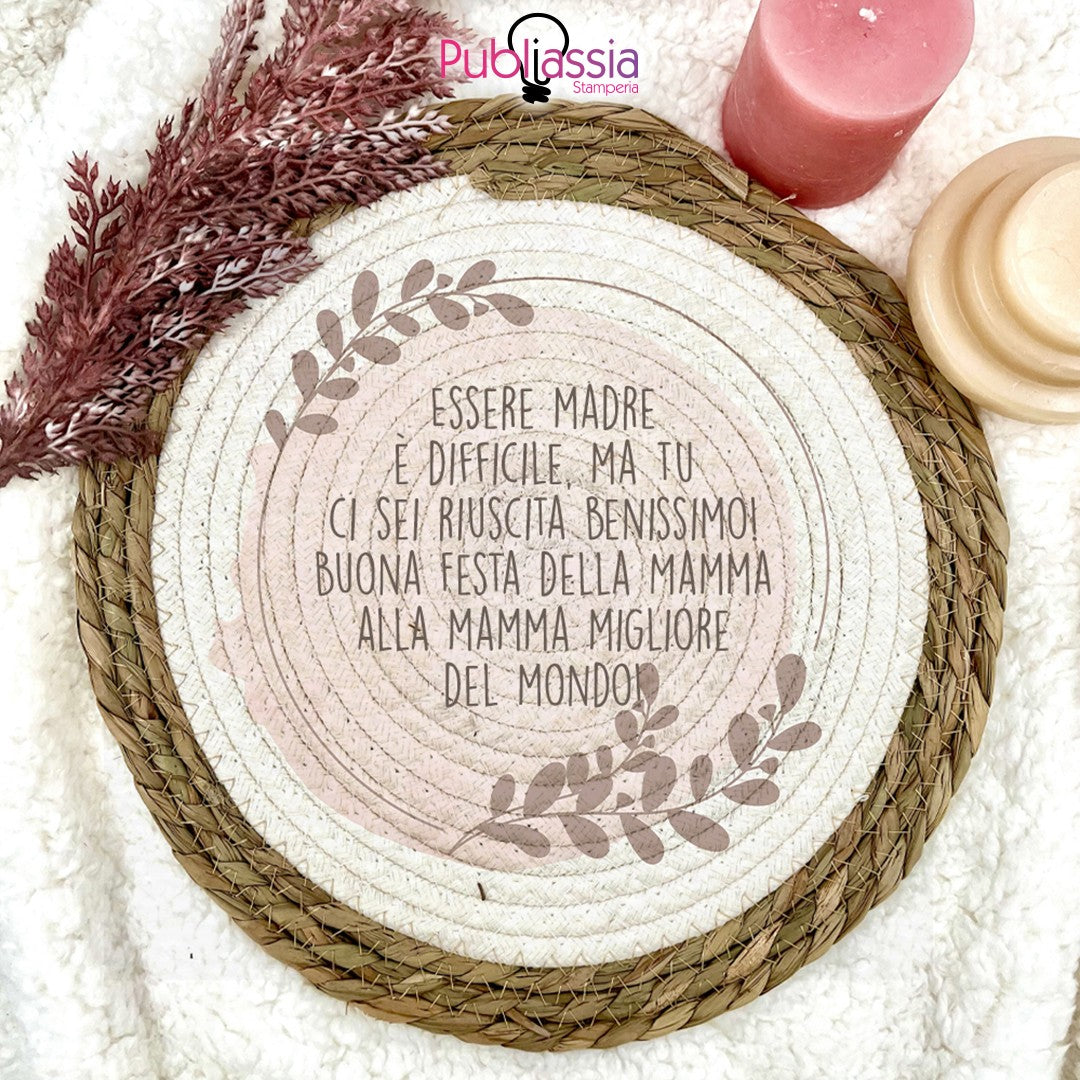 La miglior mamma del mondo - Tovaglietta in vimini personalizzata con foto