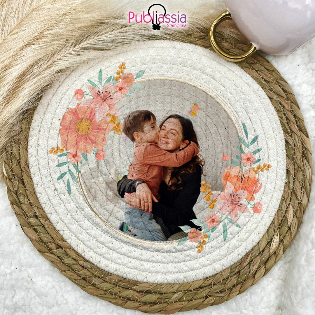 Mom - Tovaglietta in vimini personalizzata con foto