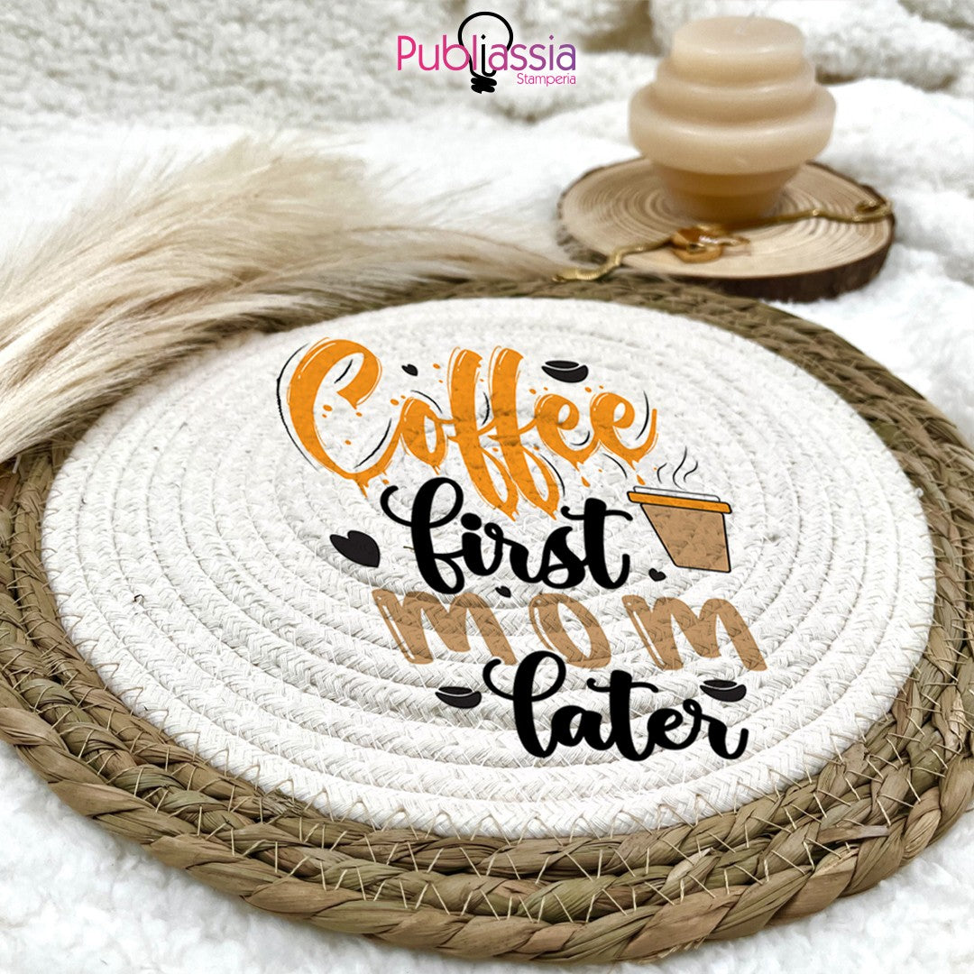 Coffee Mom - Tovaglietta in vimini personalizzata con foto