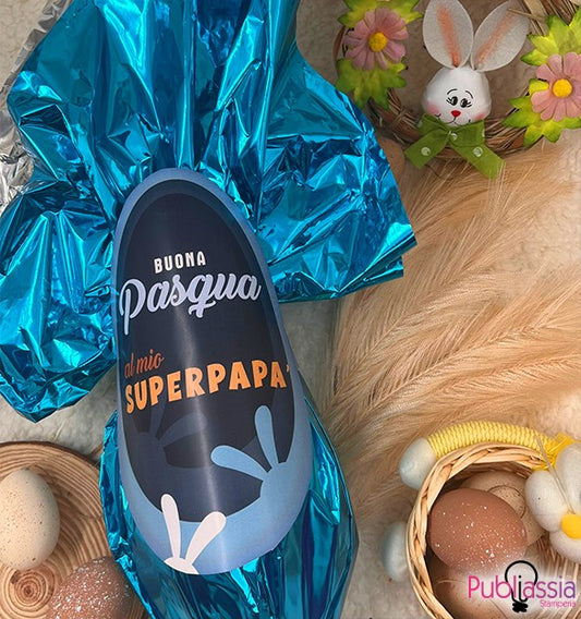 Superpapà - Uova di Pasqua personalizzato