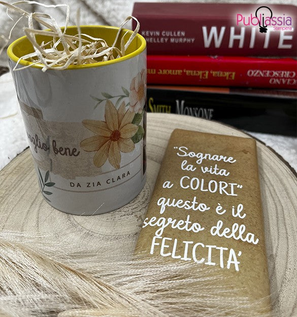 Felicità - tazza + barretta di cioccolato