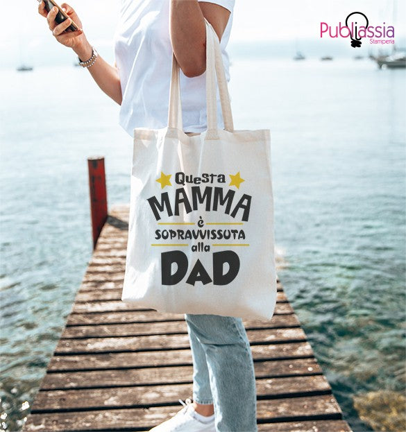 Mamma sopravvissuta alla DAD - Shopper In Cotone