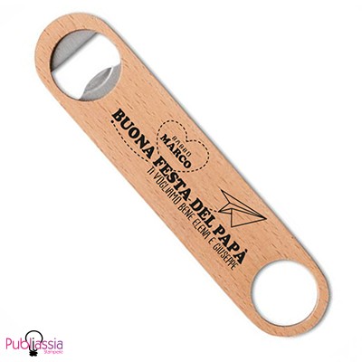 Buona festa del papà - Apribottiglie in legno personalizzato