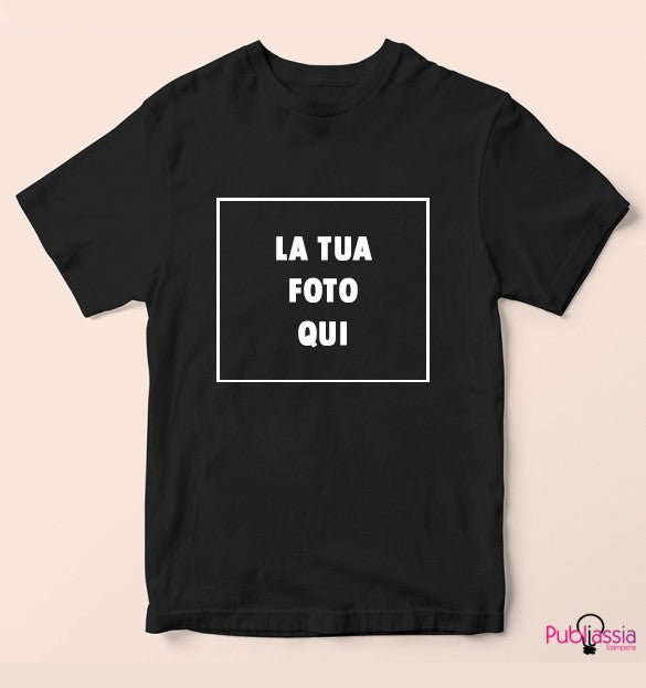 T-shirt Nera personalizzata con foto