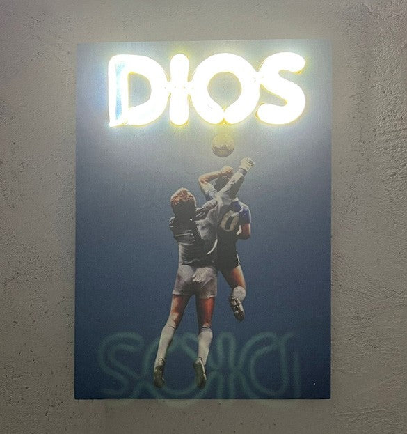 La mano de Dios - Quadretto con Neon Led
