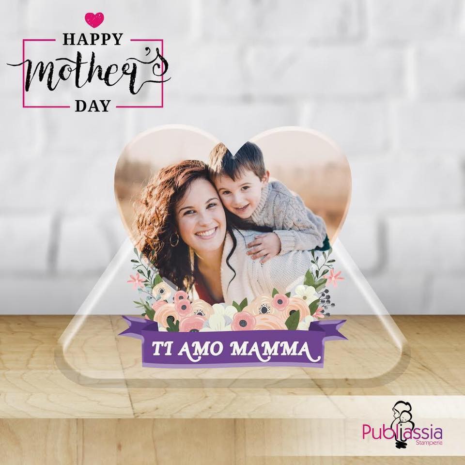 Ti Amo Mamma - scritta in plexiglass personalizzata con foto