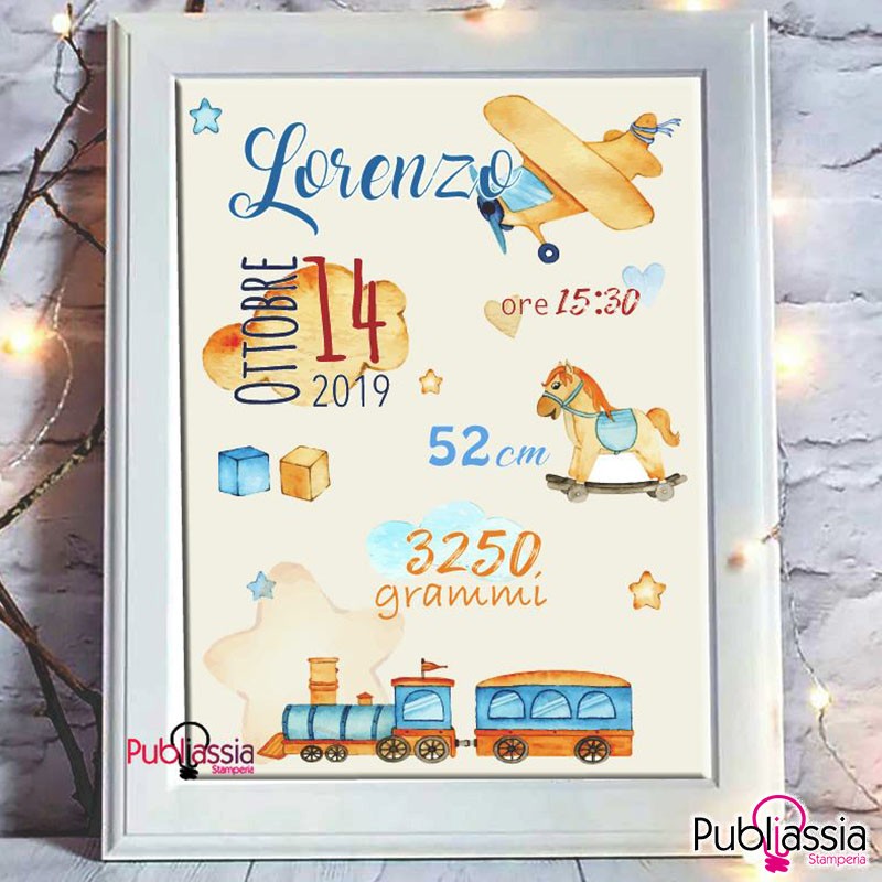 Baby Toys - Quadretto nascita in tela