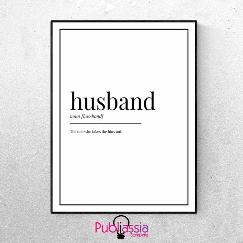 Husband - parole dizionario quadretto in tela