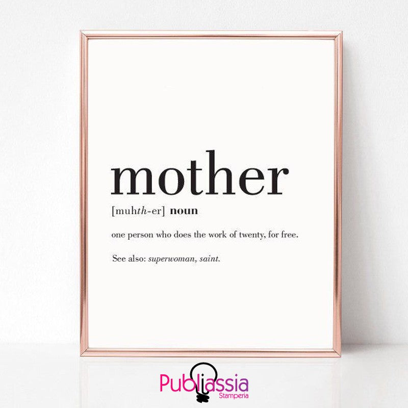 Mother - parole dizionario quadretto in tela
