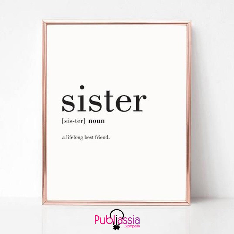 Sister - parole dizionario quadretto in tela