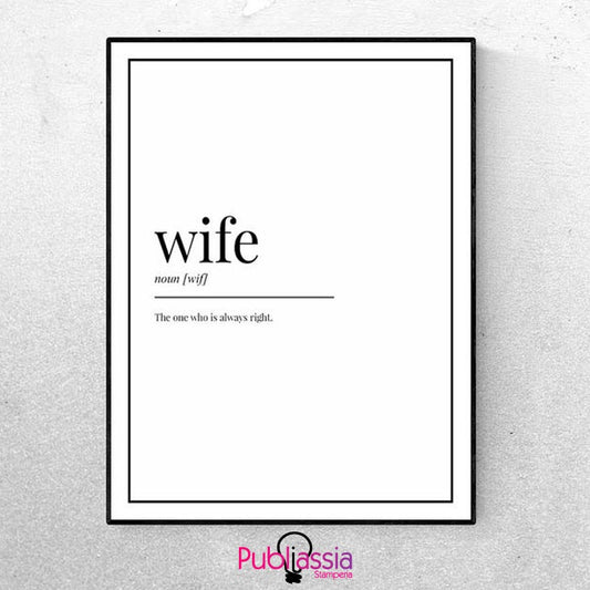Wife - parole dizionario quadretto in tela