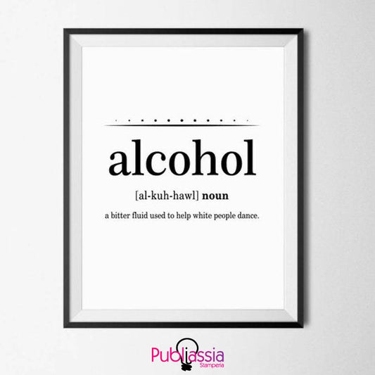 Alcohol - parole dizionario quadretto in tela