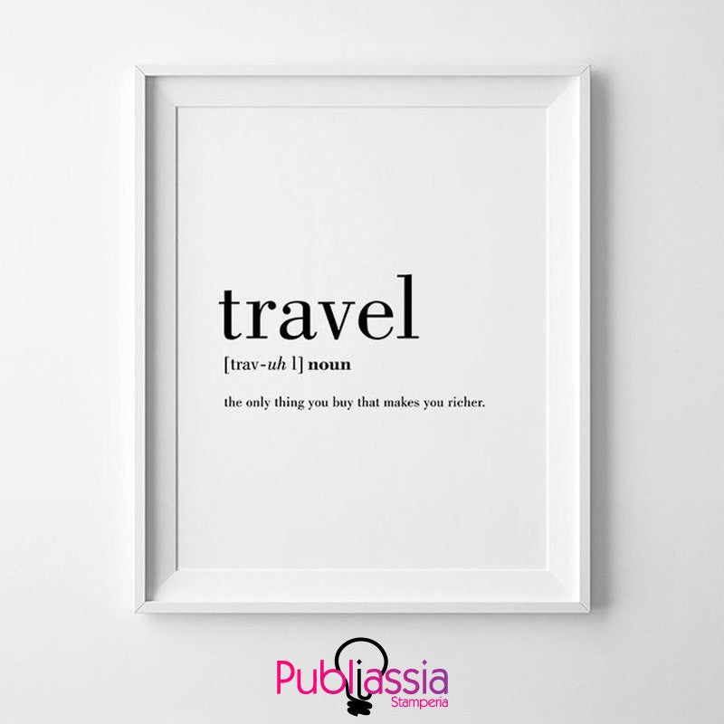 Travel - parole dizionario quadretto in tela