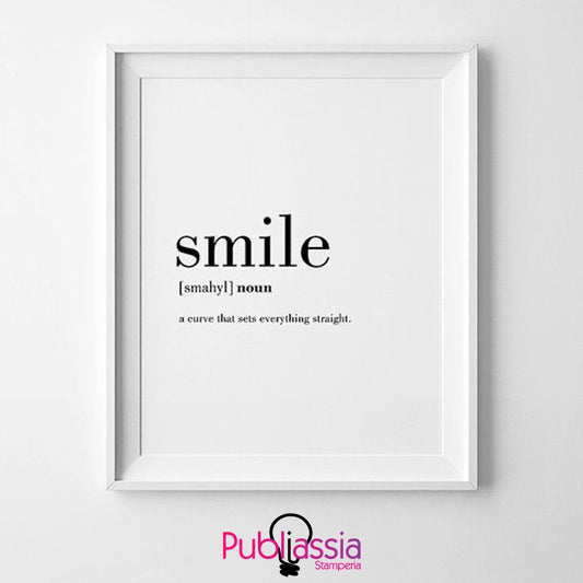 Smile - parole dizionario quadretto in tela