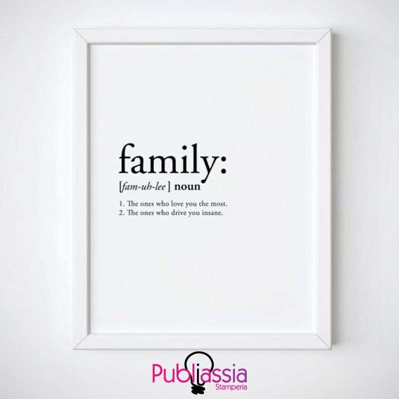 Family - parole dizionario quadretto in tela