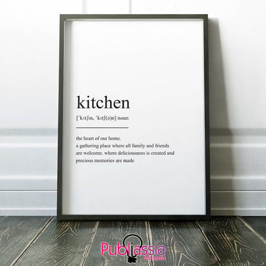 Kitchen - parole dizionario quadretto in tela