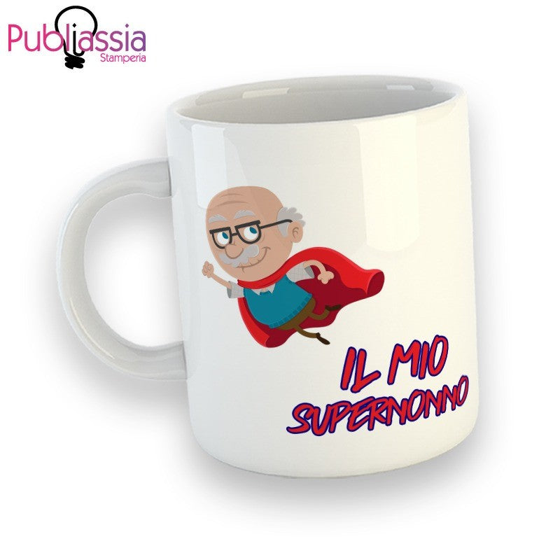 Il Mio Super Nonno - Tazza Mug Personalizzata Festa Dei Nonni
