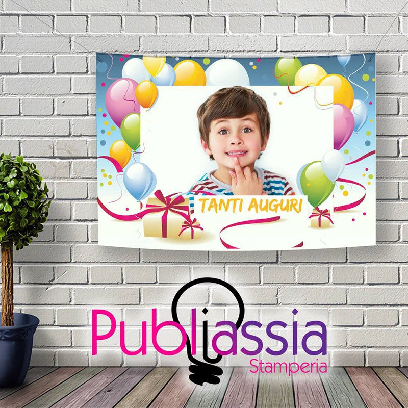 Tanti Auguri - Striscione Banner In Pvc Personalizzato