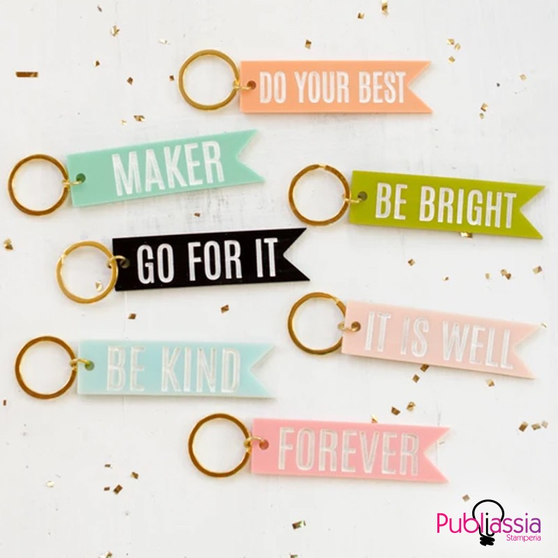 Portachiavi In Plexiglass Personalizzato Con Frase