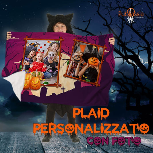 Plaid In Pile Personalizzato Con Foto Halloween