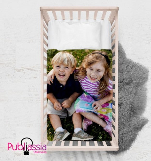 Plaid culla personalizzato con foto e frasi