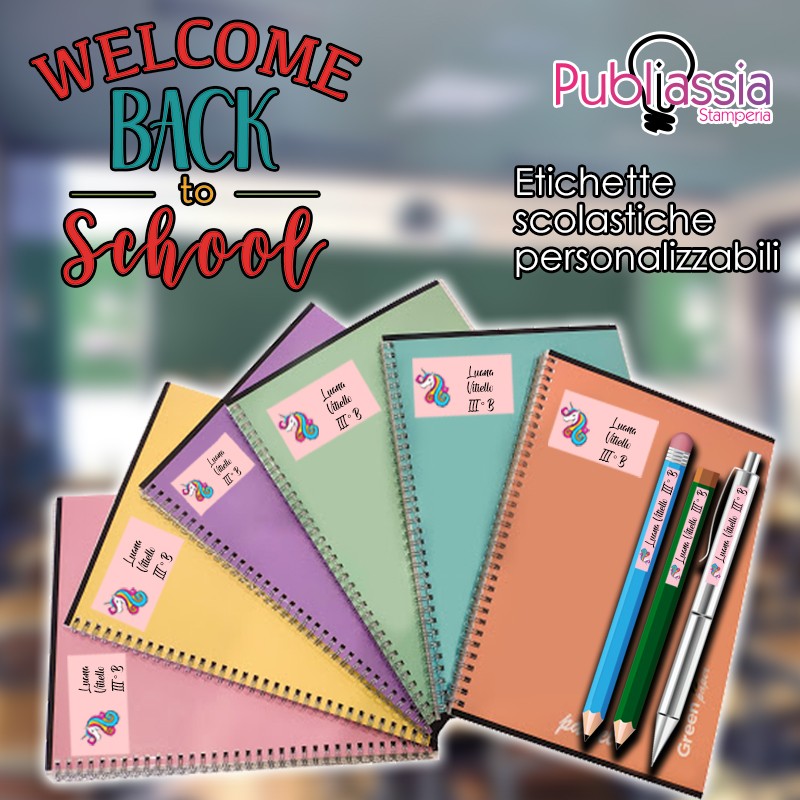 Set Etichette Adesive Personalizzate Per Scuola