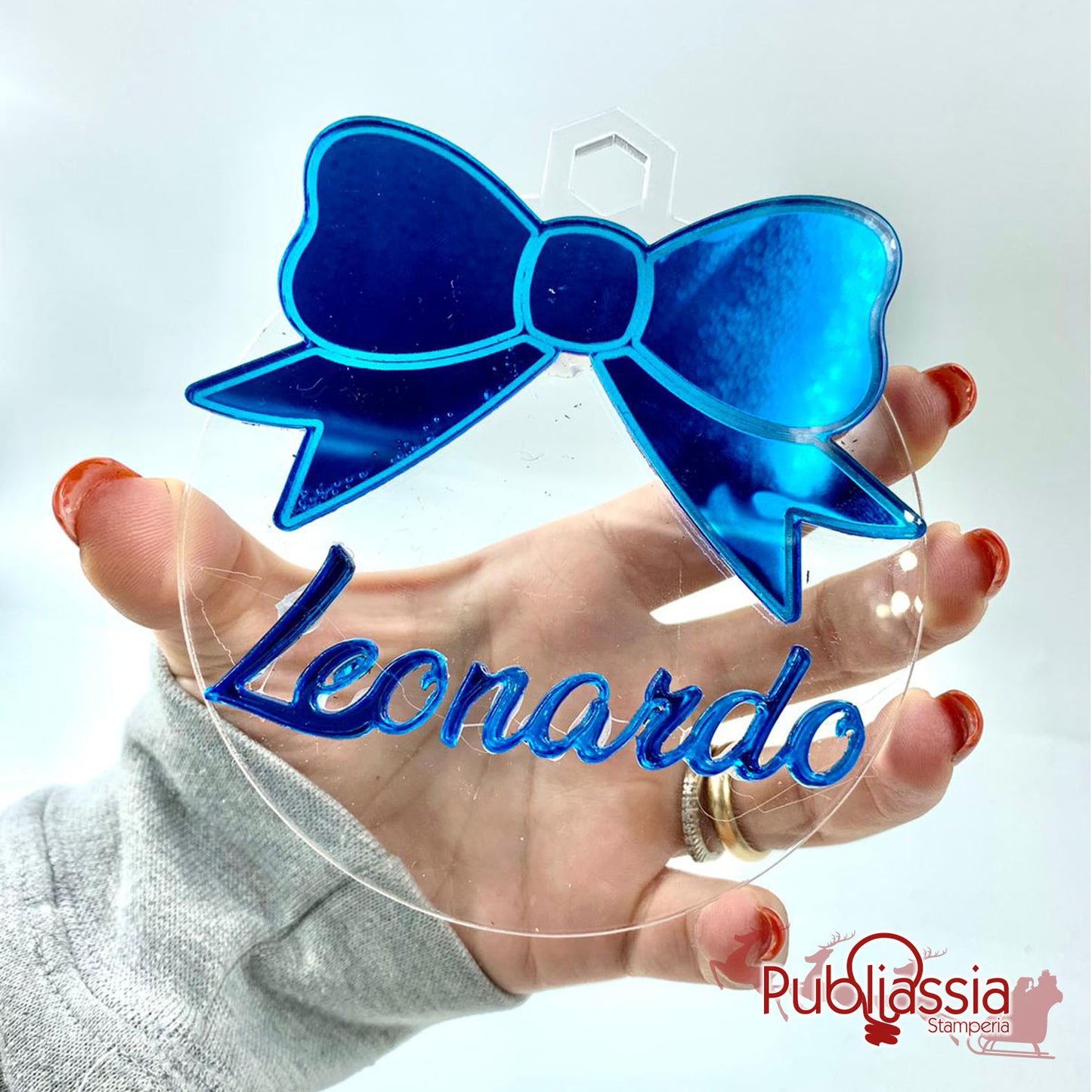 Pallina Di Natale in Plexiglass Personalizzata Con Nome