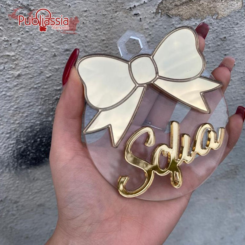 Pallina Di Natale in Plexiglass Personalizzata Con Nome