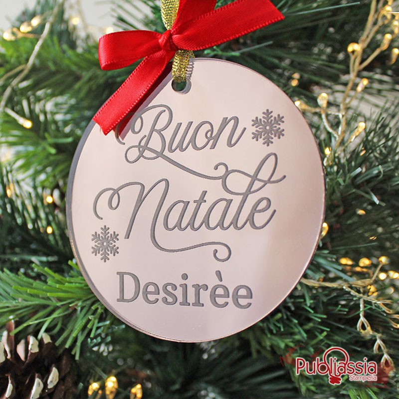 Buon Natale - Pallina in Plexiglass Personalizzata Con Nome