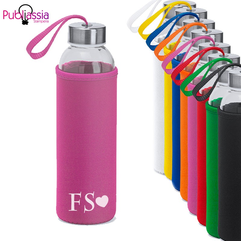 Borraccia in vetro personalizzata con iniziali