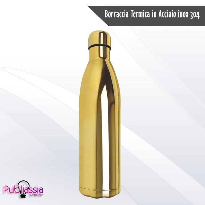 Borraccia Gold termica in acciaio inox 304