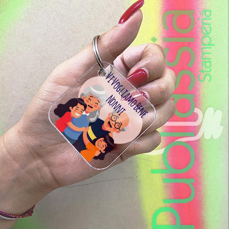 Festa di Nonni - portachiavi in plexiglass personalizzato