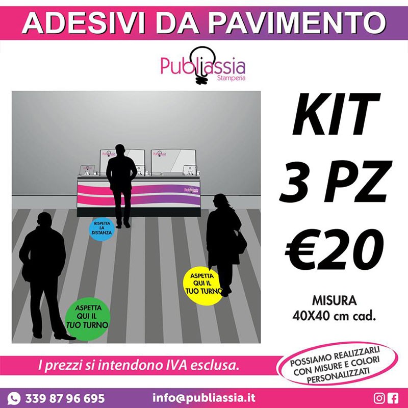 Adevisi da pavimento - kit 3 pezzi