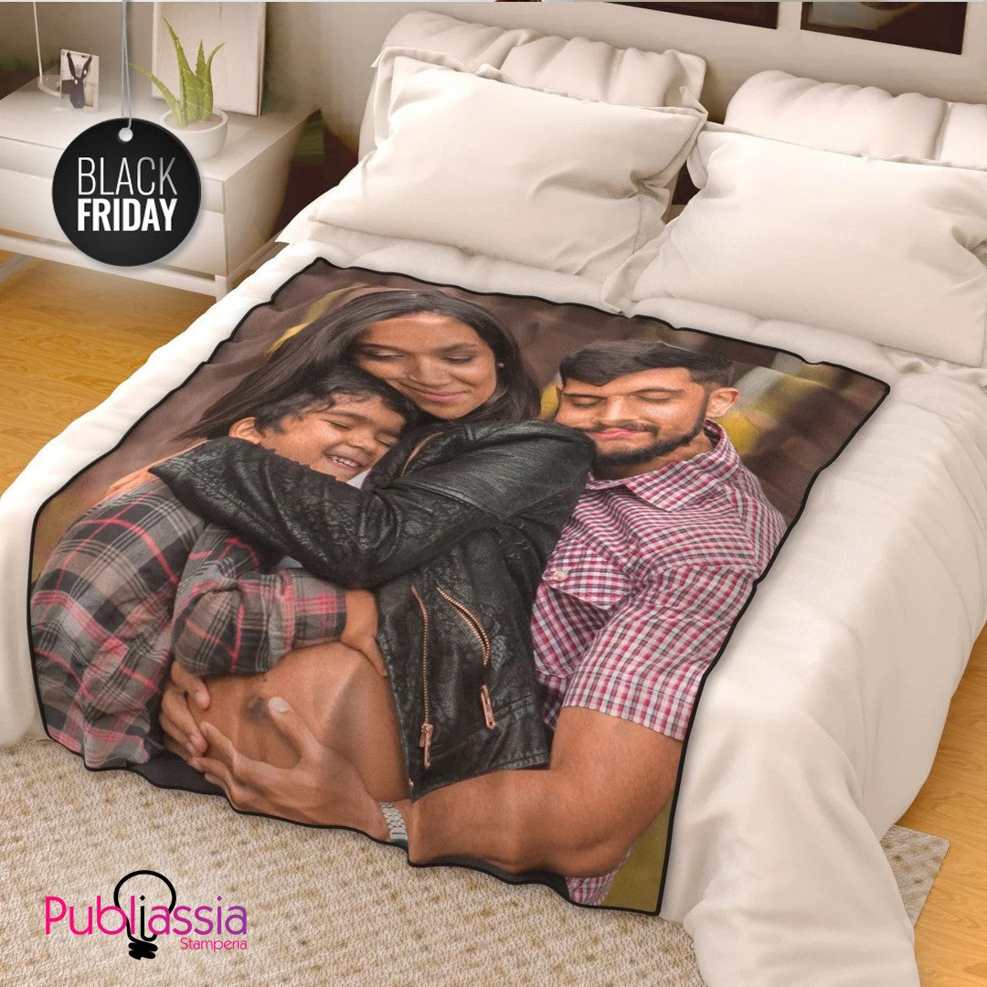 Plaid in pile -100x150 cm- personalizzato con foto